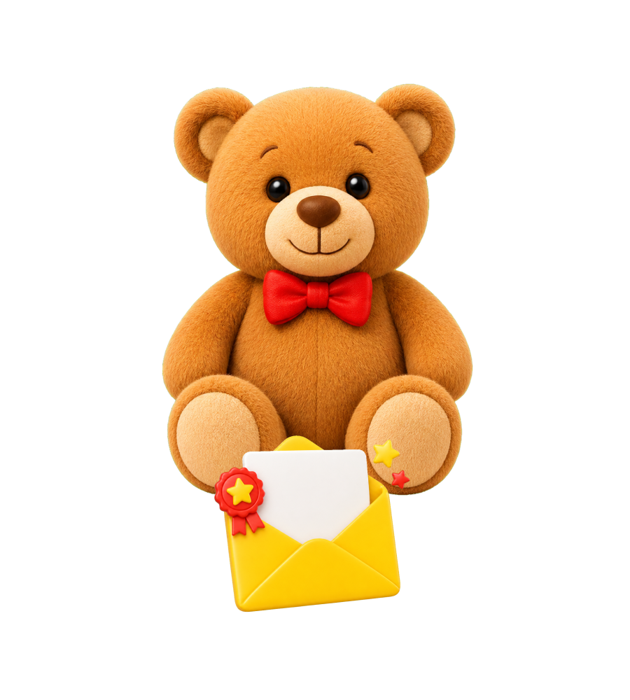 Ursinho segurando um envelope