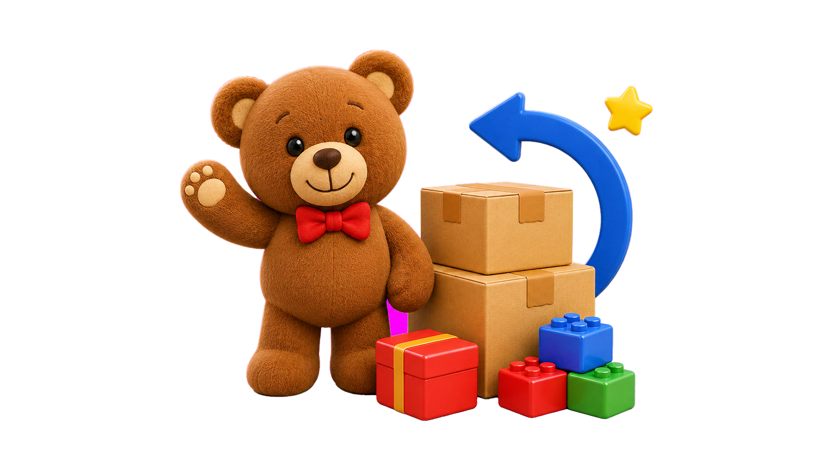 Ursinho com caixas de entrega