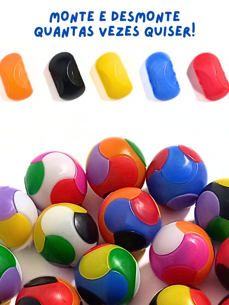 10 Bolinha Mágica De Montar Encaixar Brinquedo Infantil - Imagem 4