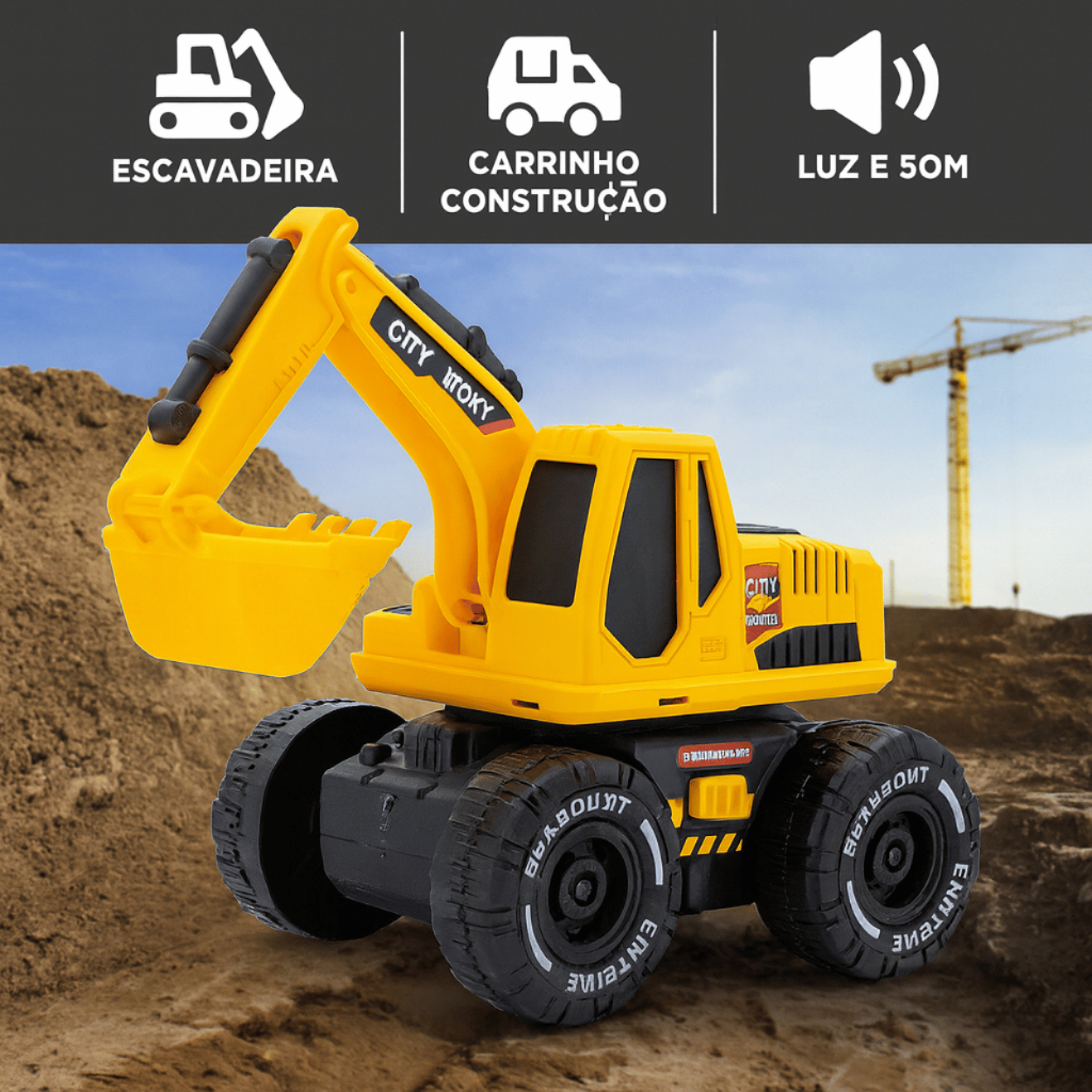 Escavadeira de Brinquedo Infantil com Fricção - Imagem 5