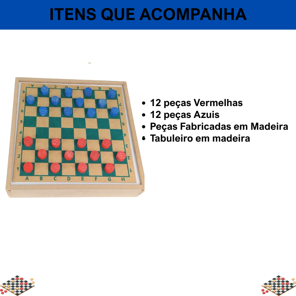 Jogos de Tabuleiros 5 em 1 Dama Dominó Ludo Jogo Da Velha Trilha Dama - Imagem 4