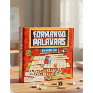Brinquedo Educativo Formando Palavras Pedagógico Madeira e Papel