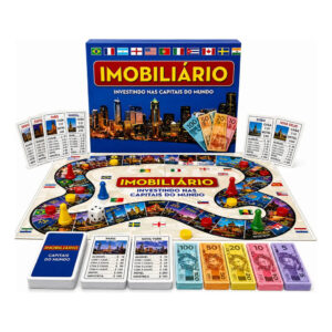 Jogo Imobiliário Tabuleiro Capitais Mundo Completo Infantil