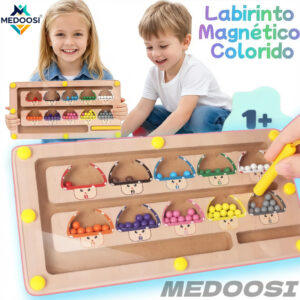 Jogos ​​Labirinto Magnético de Madeira - Classificação de Cores