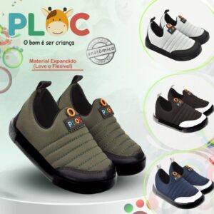 Tênis Ploc Street Calce Fácil Slip On Flat Anatômico Menino