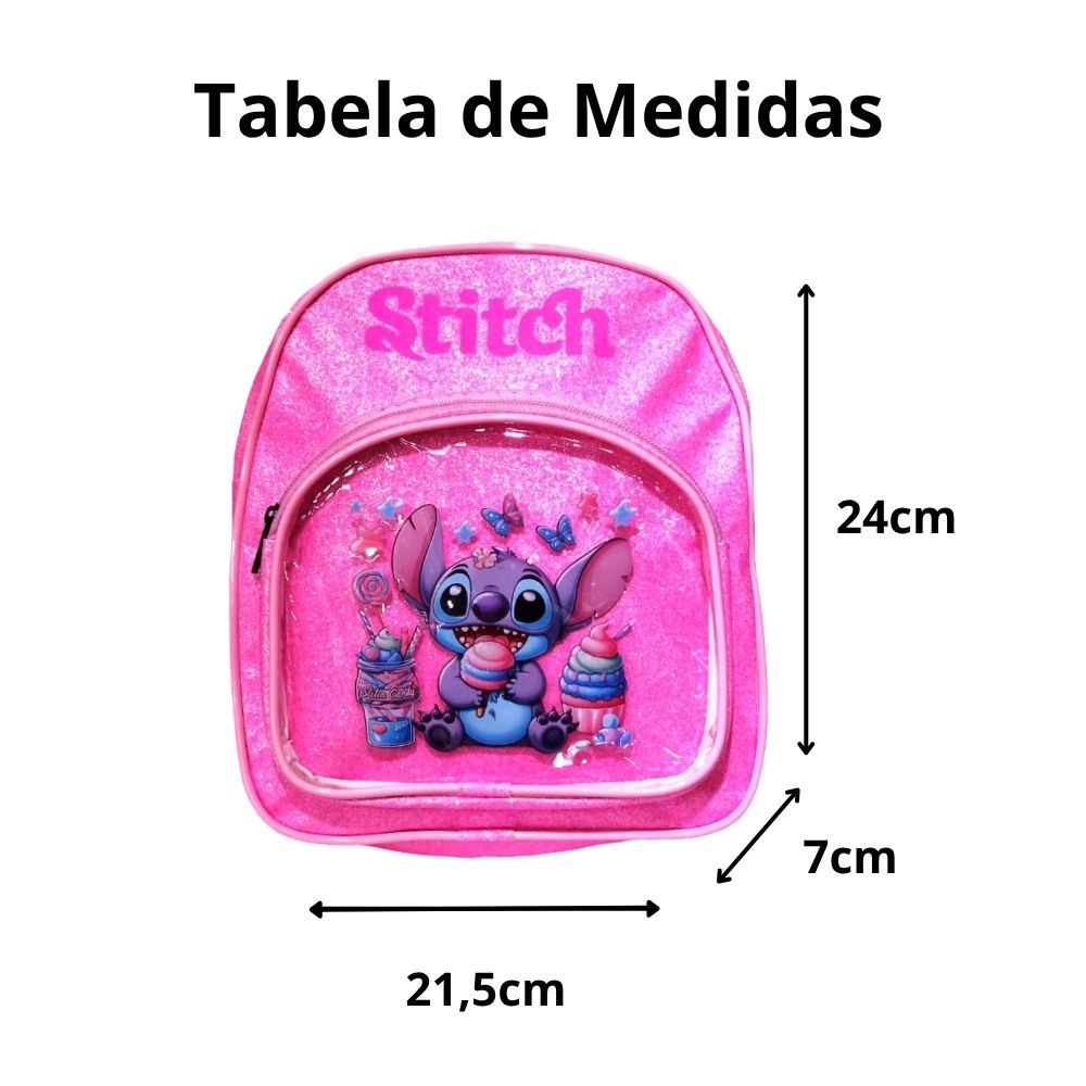 Mochila Infantil Stitch Menina Escolar - Imagem 3