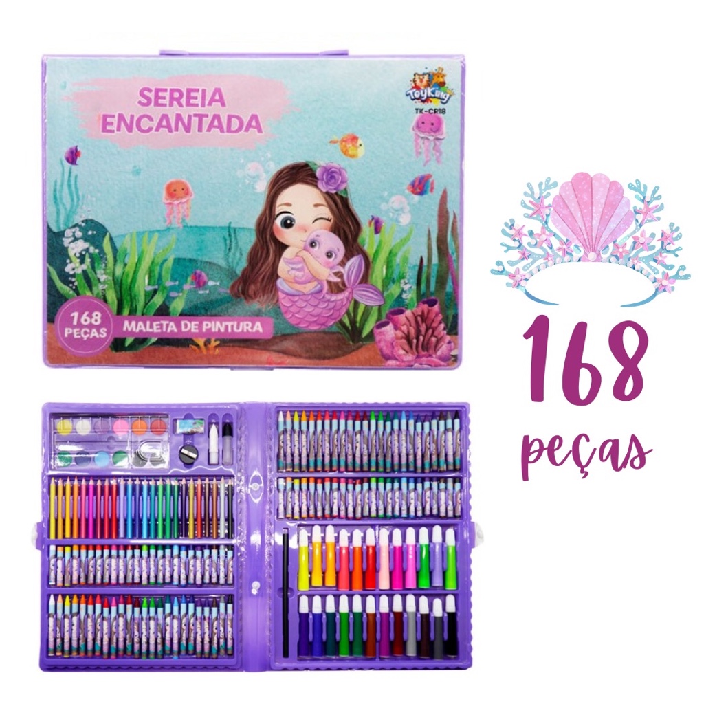 Maleta de Pintura Para Crianças Com Desenhos, Lápis e Canetinhas - Imagem 2