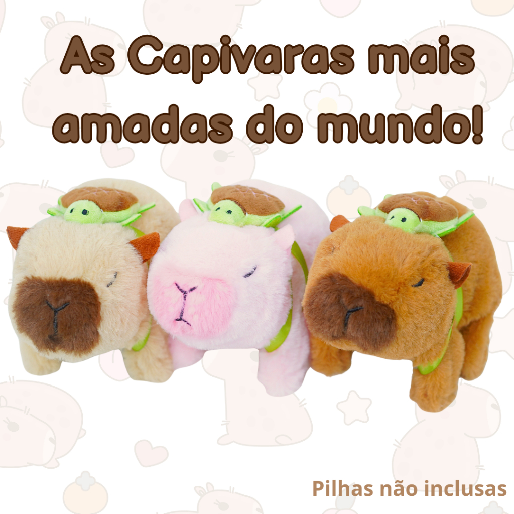 Brinquedo Pelúcia Capivara Anda, Faz Barulhos e Mexe - Imagem 3