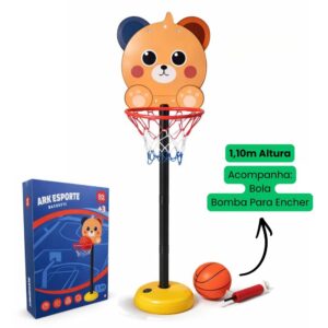Cesta Basquete Criança, 1,10m C/ Bola e Bomba
