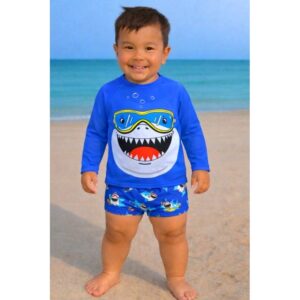 Conjunto Camisa Sunga Proteção Solar Uv FPU50+ Infantil Natação