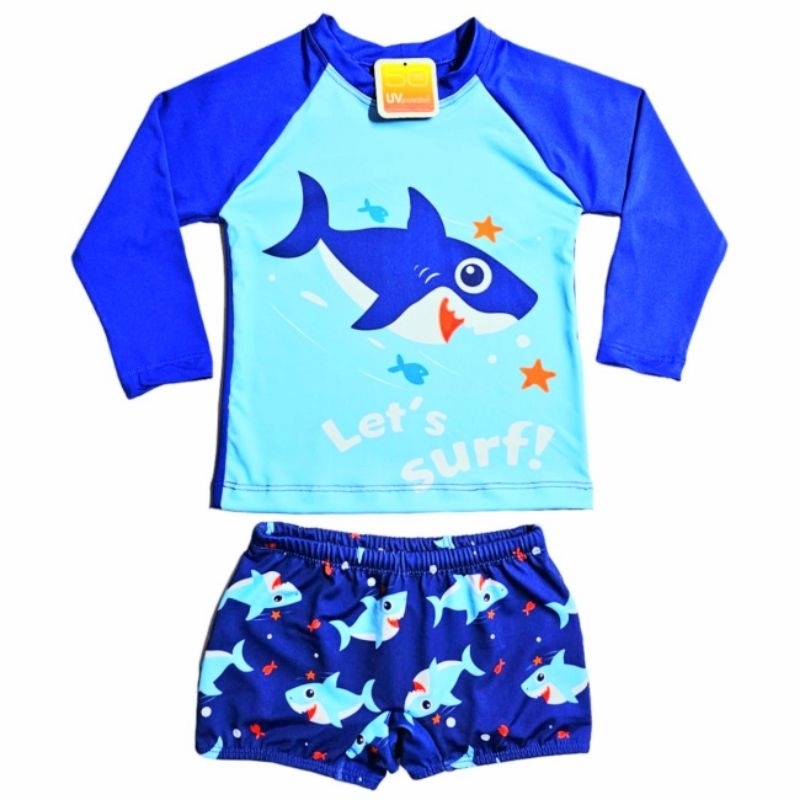 Conjunto Camisa Sunga Proteção Solar Uv FPU50+ Infantil Natação - Imagem 3
