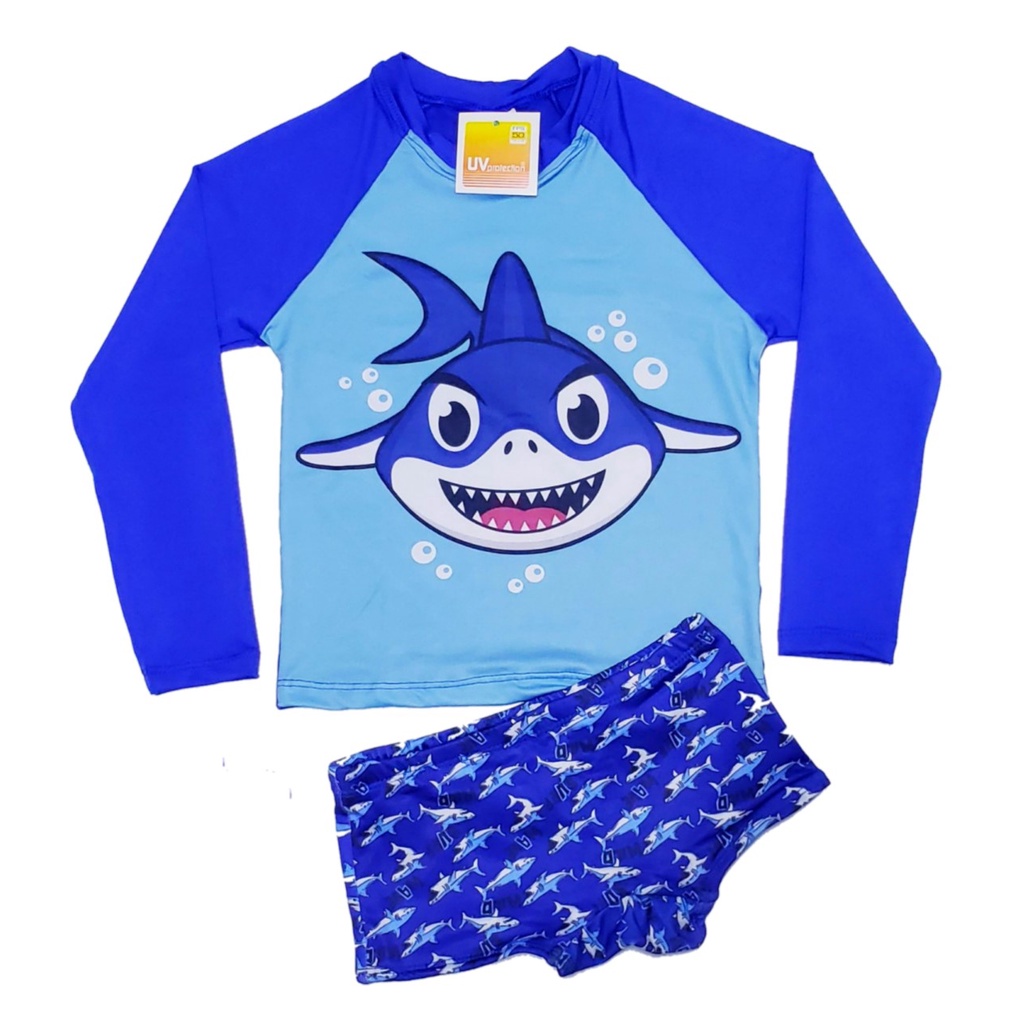 Conjunto Camisa Sunga Proteção Solar Uv FPU50+ Infantil Natação - Imagem 4