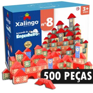Blocos de montar casinha - bloquinhos de madeira Construção Infantil