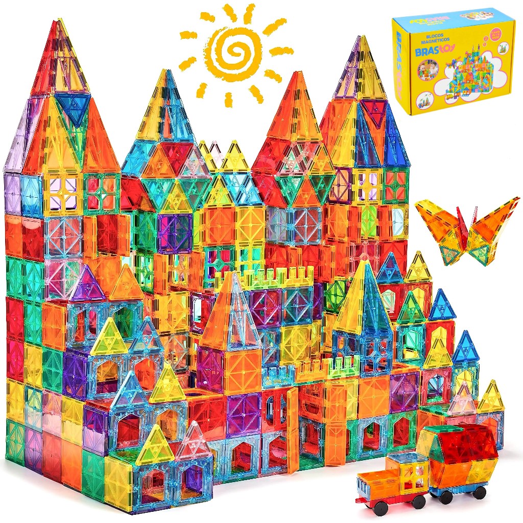 Blocos de Montar Magnéticos Construção Brinquedo Infantil - Imagem 2