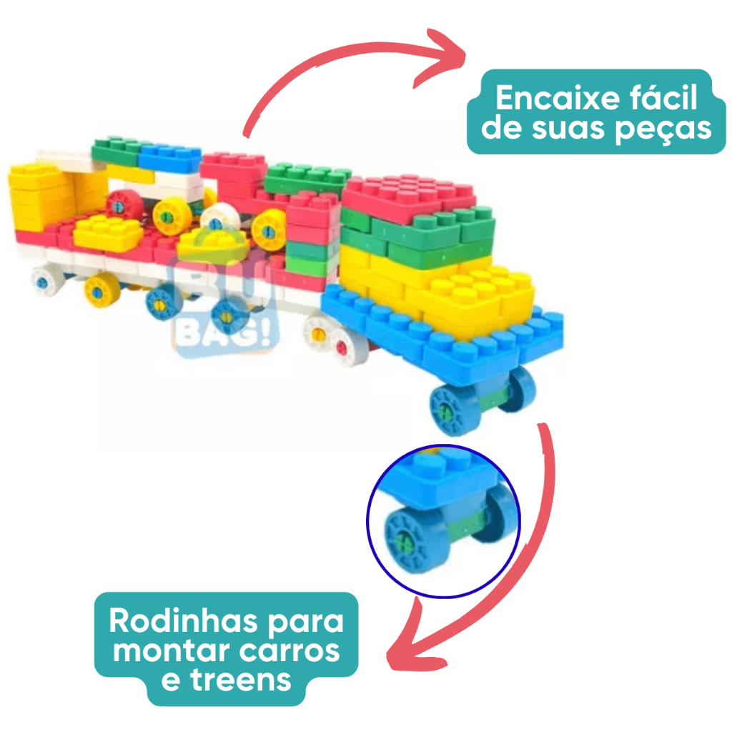 Blocos de Montar Brinquedo Infantil 308 peças - Imagem 2