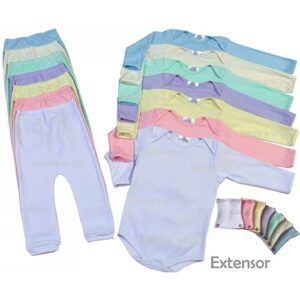 1 Conjunto de Body e Mijão Manga Longa canelado bebê