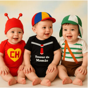 Body Bebê Meninos Infantil Mêsversário Temático Chaves