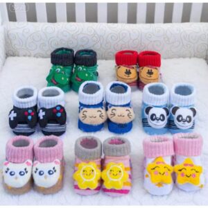 KITS PARES DE MEIA de URSINHO para bebê com pelúcia, enxoval