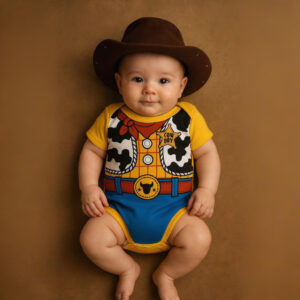 Body Bebê Temático Wood - Body + Chapéu Cowboy Mesversário