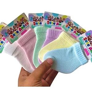 Kit 12 Meias Bebê RN Recem Nascido Essencial p/ Enxoval