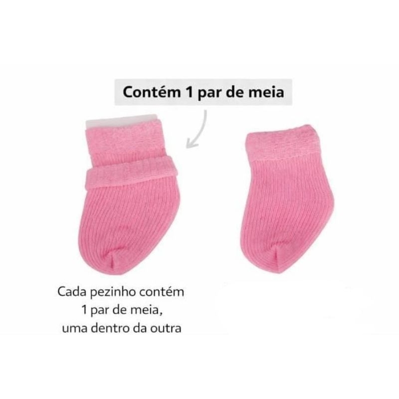 Kit 12 Meias Bebê RN Recem Nascido Essencial p/ Enxoval - Imagem 3