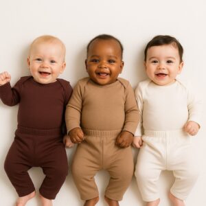 Kit 6 peças 3 Body e 3 Mijao Menina e Menino, 100% Algodão