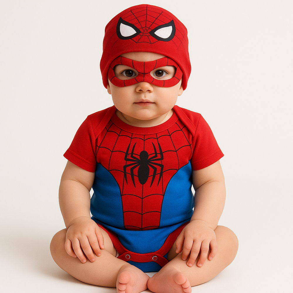 Body Bebê Infantil Mêsversário Temático Homem Aranha Super - Imagem 3
