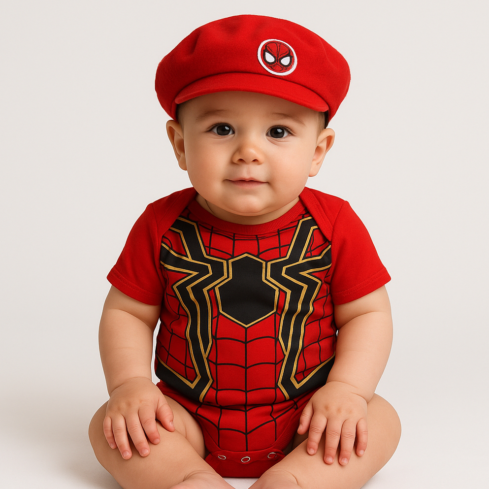 Body Bebê Infantil Mêsversário Temático Homem Aranha Super - Imagem 4