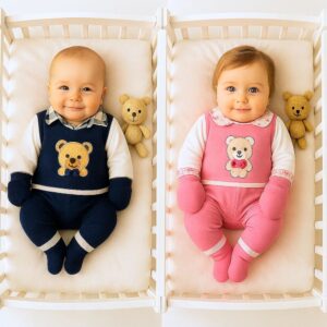 Conjunto Pagão Luxo Bordado Estampado Para Bebe Menino Ou Menina