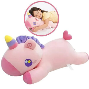 Unicórnio Grande 47cm Pelúcia Deitado Infantil Rosa Antialérgico