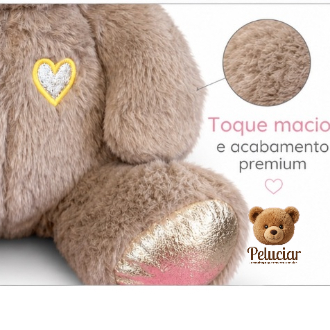 Ursinho de Pelúcia Premium 25cm | Super Macio, Antialérgico - Imagem 2
