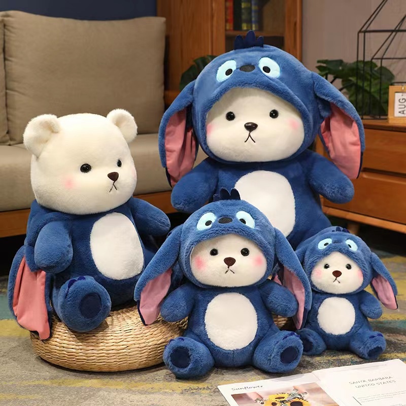 Urso Pelúcia com capuz Lotso e Stitch - Imagem 2