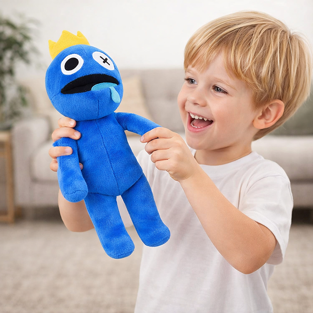BONECO AZUL BABÃO ROBLOX PELÚCIA RAINBOW 35CM - Imagem 3
