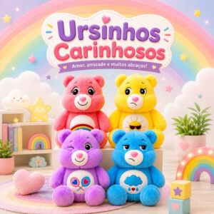 Pelúcia Ursinhos Carinhosos 25cm Super Macios Infantil Desenho Animado
