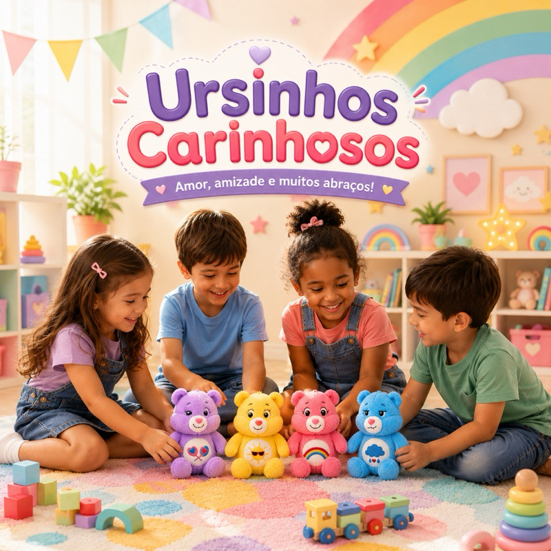 Pelúcia Ursinhos Carinhosos 25cm Super Macios Infantil Desenho Animado - Imagem 4