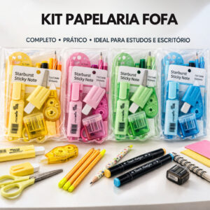 Kit Papelaria Fofa Completo Kawaii