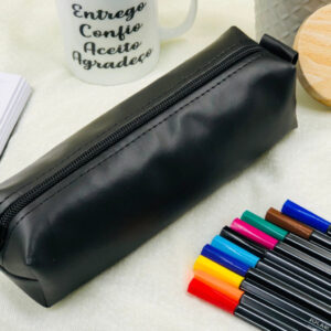 Estojo 1 Divisória Escolar Couro Liso Multiuso Universal