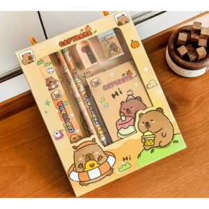 Conjunto de Papelaria Infantil 6 Peças, Régua, Borracha, Apontar e +