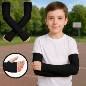 Manguito Infantil Par UV50+ Proteção Solar Ciclismo Corrida Futebol
