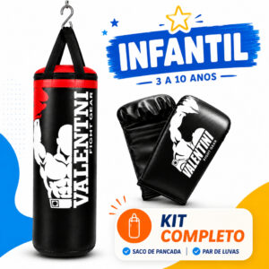 Saco De Pancada Infantil Cheio + 1 Par De Luva Bate Saco Treino
