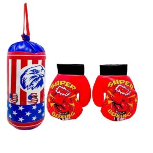 Kit Boxe Infantil Com Mini Saco de Pancada + Par De Luvas