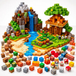 Kit Cubos Magnéticos Construção 100 Peças Blocos de Montar Infantil
