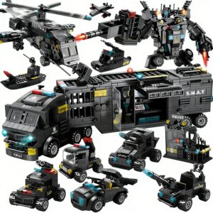 Blocos de Montar Brinquedo de Polícia 700 Peças Brinquedos Para Meninos