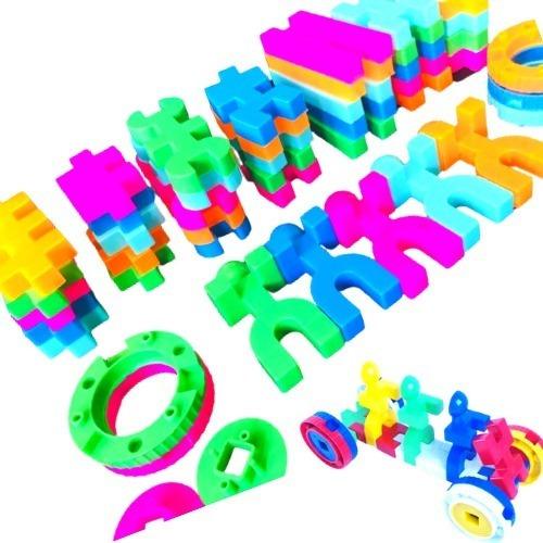 Blocos De Montar Multi Encaixes Brinquedo Educativos 100 peças - Imagem 2