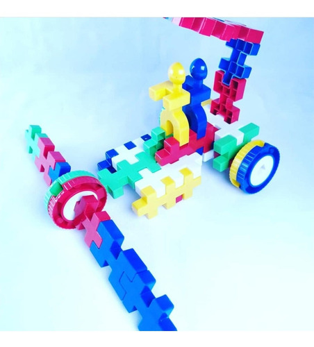 Blocos De Montar Multi Encaixes Brinquedo Educativos 100 peças - Imagem 3