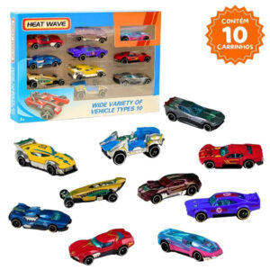 Kit Carrinhos de Metal Coloridos Miniaturas Colecionáveis Hot Cars Heat Haves Mini Carrinhos