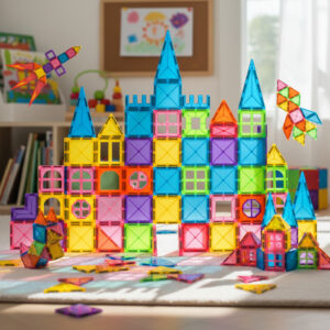 Kit de Blocos Magnéticos para Crianças com 120 Peças